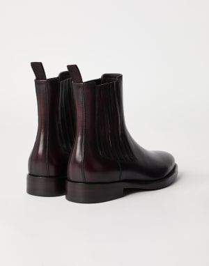 Calfskin Chelsea boots Dark Mahogany Man - Brunello Cucinelli