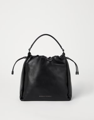 Soft leather Mellow Bucket bag Black Woman - Brunello Cucinelli