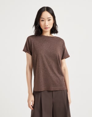 Легкий джемпер из кашемира и шелка Какао Женщина - Brunello Cucinelli