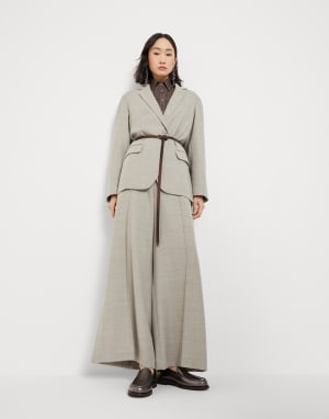 Penny loafer en cuir de veau lamé Argent Femme - Brunello Cucinelli