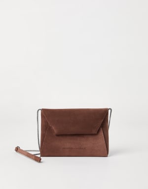 Клатч BC Duo с цепочкой Мониль Бургунди Женщина - Brunello Cucinelli