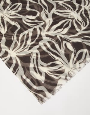 Cashmere floral print scarf Multicoloured Woman - Brunello Cucinelli