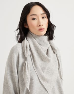 Cashmere scarf Light Grey Woman - Brunello Cucinelli