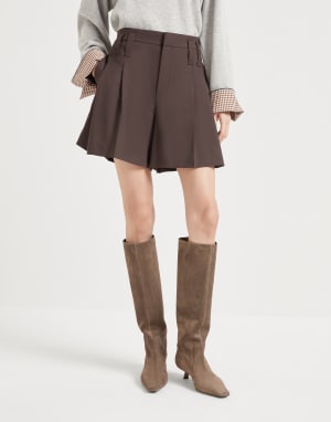 Shorts Formal con Monile Cacao Mujer - Brunello Cucinelli