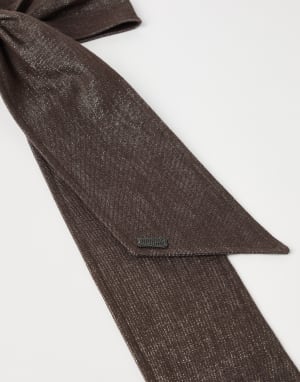 No-fade denim foulard Cocoa Woman - Brunello Cucinelli