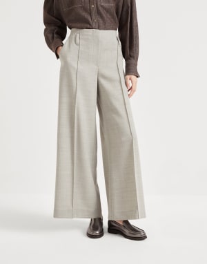 Sartorial Flared trousers Light Grey Woman - Brunello Cucinelli