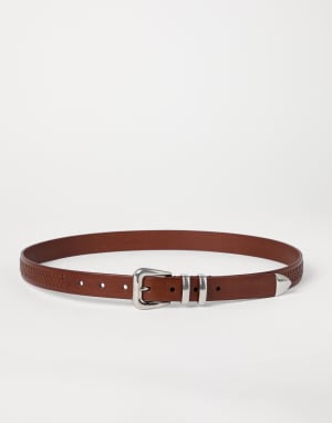アクセサリーその他 BRUNELLO CUCINELLI DARK BROWN BELT Leather belts for men | Brunello Cucinelli