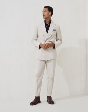 海岛棉灯芯绒西装套装 象牙色 男款 - Brunello Cucinelli