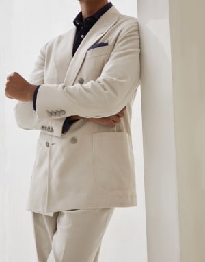 海岛棉灯芯绒西装套装 象牙色 男款 - Brunello Cucinelli