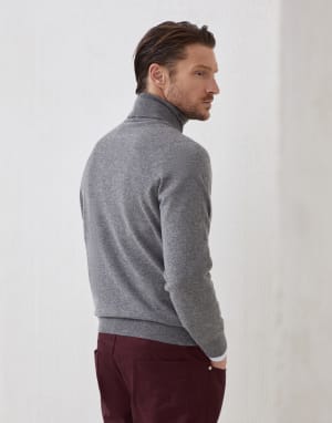 Rollkragenpullover Schiefergrau Herren - Brunello Cucinelli
