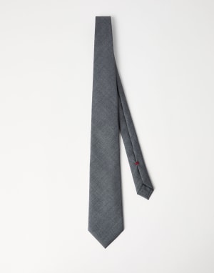BRUNELLO CUCINELLI カシミヤ ネクタイ グレー メンズネクタイ、その他アクセサリー | Brunello Cucinelli