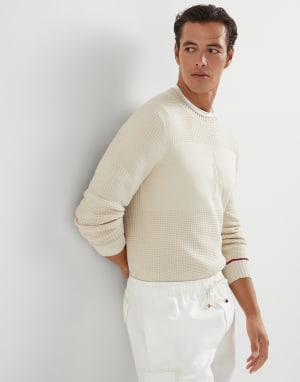 Waffle stitch sweater Shell Man - Brunello Cucinelli