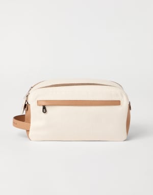 Beauty case with double zipper Off-White Man - Brunello Cucinelli
