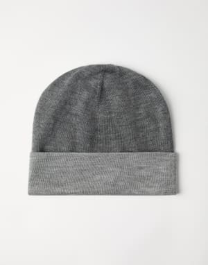 ブルネロクチネリ　ニット帽　カシミヤ混　ネップ　ネイビー系 ブルネロクチネリ ニット帽 カシミヤ混 ネップ ネイビー系