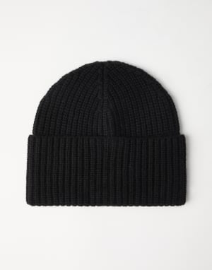 ブルネロクチネリ ニット帽 カシミヤ混 ネップ ネイビー系 メンズ帽子 | Brunello Cucinelli
