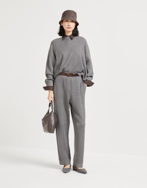 Vanisé knit trousers Silver Woman - Brunello Cucinelli
