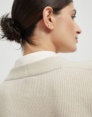 Cardigan en cachemire avec blouse Beige Femme - Brunello Cucinelli