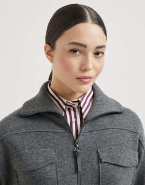 Double-knit cardigan Lead Woman - Brunello Cucinelli