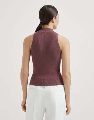 Cashmere knit top Mauve Woman - Brunello Cucinelli