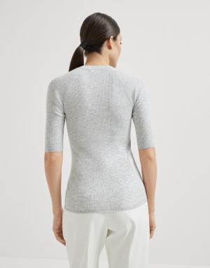 Pullover aus Sparkling-Kaschmir Kiesel Damen - Brunello Cucinelli