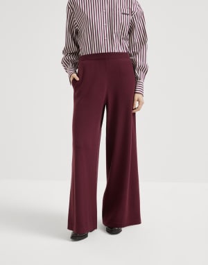 Брюки из натуральной шерсти, кашемира и шелка Амарант Женщина - Brunello Cucinelli