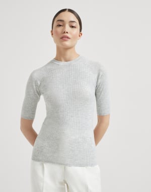 Pullover aus Sparkling-Kaschmir Kiesel Damen - Brunello Cucinelli