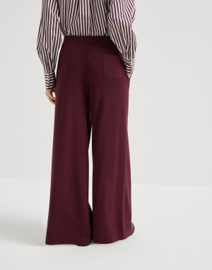 Pantalon en laine vierge, cachemire et soie Amarante Femme - Brunello Cucinelli
