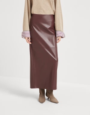 コラム ロングスカート バーガンディー レディース - Brunello Cucinelli
