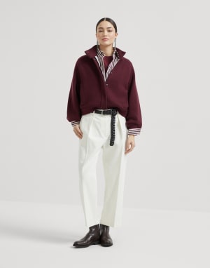 Cotton jersey T-shirt Burgundy Woman - Brunello Cucinelli