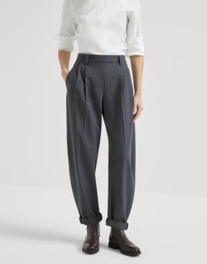 Slouchy trousers Anthracite Woman - Brunello Cucinelli