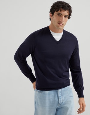 Brunello Cucinelliリブ.ウール.シルク切替トップス Men's fashion: view all the looks | Brunello Cucinelli