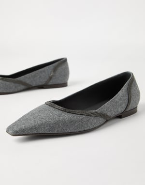 Flannel flats with monili Lead Woman - Brunello Cucinelli