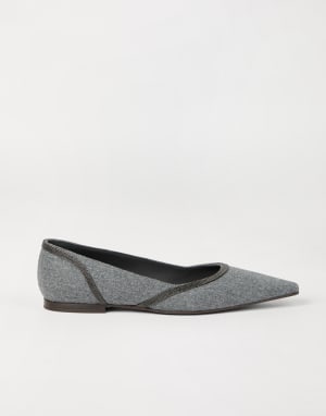 Flannel flats with monili Lead Woman - Brunello Cucinelli