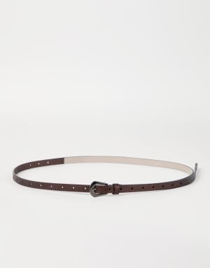 Carved leather belt Cocoa Woman - Brunello Cucinelli