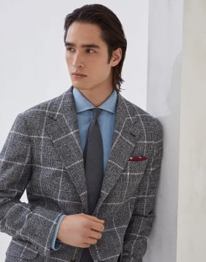 Veste Cavallo Prince de Galles Anthracite Homme - Brunello Cucinelli