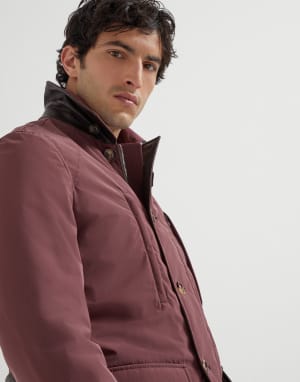 Safarijacke mit Gürtel Burgundy Herren - Brunello Cucinelli