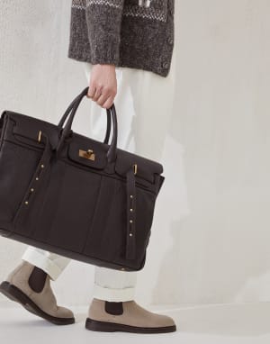 Leather country bag Brown Man - Brunello Cucinelli