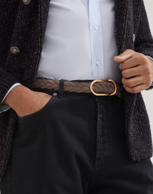 Braided belt Taupe Man - Brunello Cucinelli