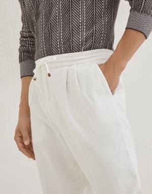 Corduroy trousers Ecru Man - Brunello Cucinelli