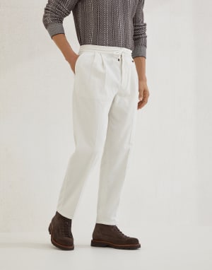 Corduroy trousers Ecru Man - Brunello Cucinelli