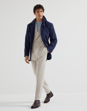 T-shirt with faux-layering Denim Man - Brunello Cucinelli