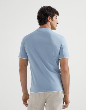 T-shirt with faux-layering Denim Man - Brunello Cucinelli