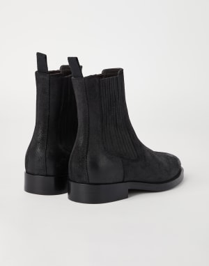 Suede Chelsea boots Black Man - Brunello Cucinelli