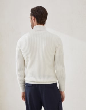 Ribbed turtleneck sweater Panama Man - Brunello Cucinelli