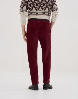 Garment-dyed trousers Purple-Red Man - Brunello Cucinelli