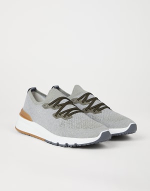 Sneakers aus Strick Armeegrün Herren - Brunello Cucinelli
