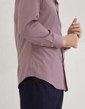 Check shirt Amaranth Man - Brunello Cucinelli