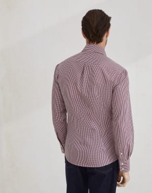 Check shirt Amaranth Man - Brunello Cucinelli