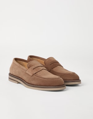 ブルネロクチネリ【美品】タッセルローファー　スウェード　42サイズ　ブラウン系 Brunello Cucinelli タッセル スエードローファー | ブラウン