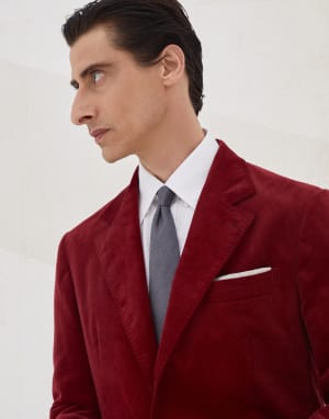 绒面夹克 紫红 男款 - Brunello Cucinelli